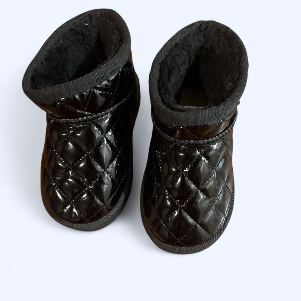 UGG Toddler Quilted Patent Leather Boots Black